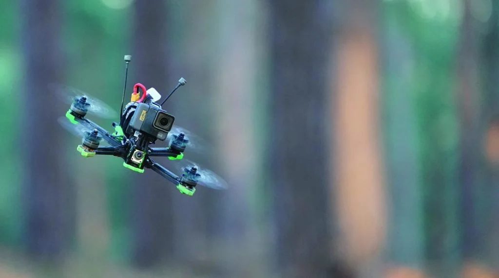 FPV drone in flight